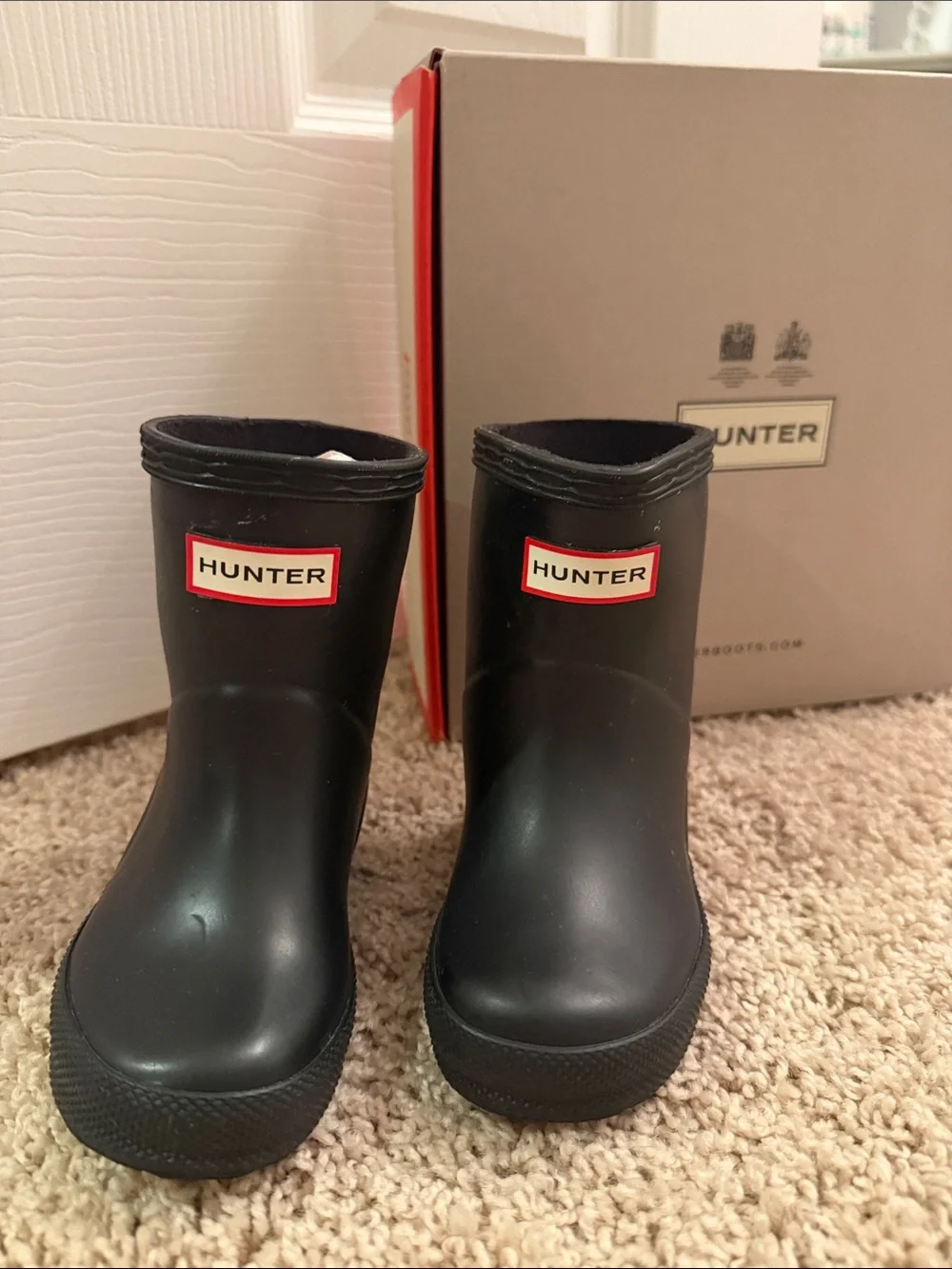 Hunter Black Rubber Kids First Classic Rain Boots